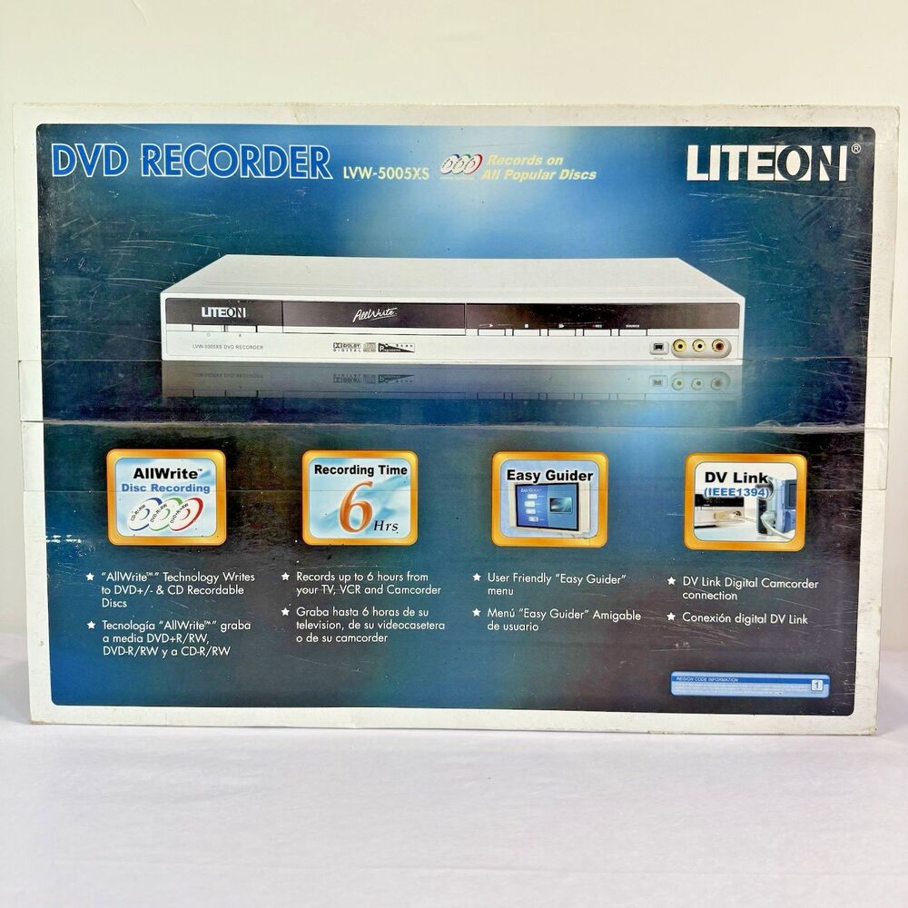 Lite On LVW-5005 XS  New Sealed DVD Player Recorder All Write Dolby Digital